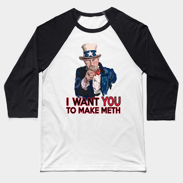 Walter White Uncle Sam Baseball T-Shirt by VintageTeeShirt